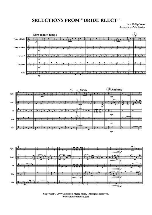 Selections from "Bride Elect" - Score