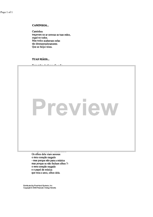 Quatro poemas (Four poems) - Lyrics