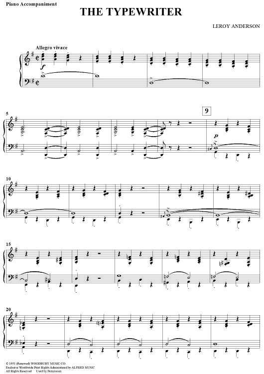 The Typewriter - Piano Accompaniment