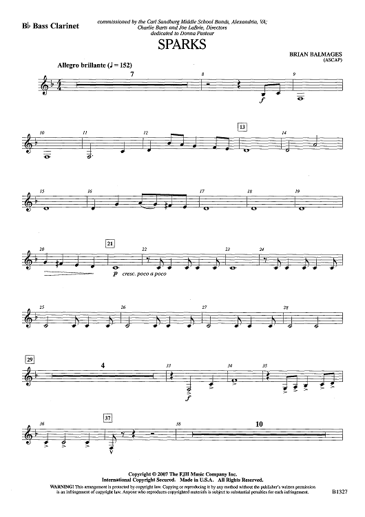 Sparks - Bb Bass Clarinet