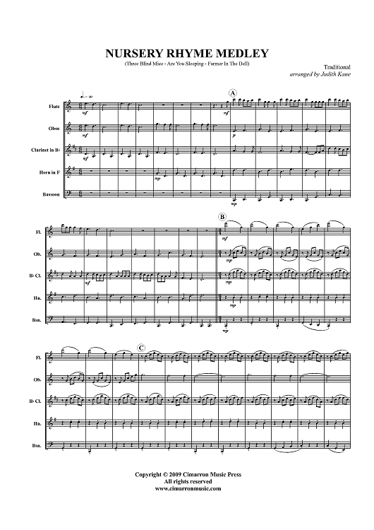 Nursery Rhyme Medley - Score