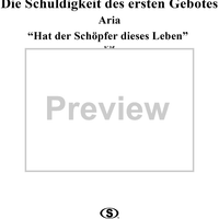 "Hat der Schöpfer dieses Leben", No. 4 from "Die Schuldigkeit des ersten Gebotes", K35 - Full Score