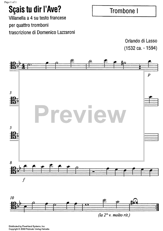 Sçais tu dir l'Ave? - Trombone 1