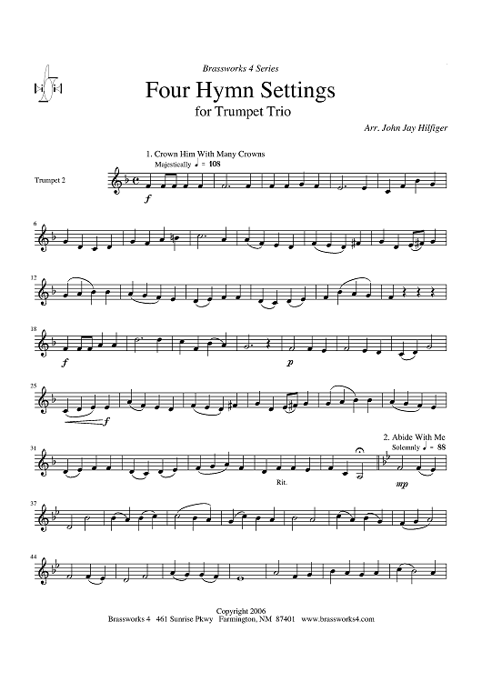 Four Hymn Settings - Trumpet 2