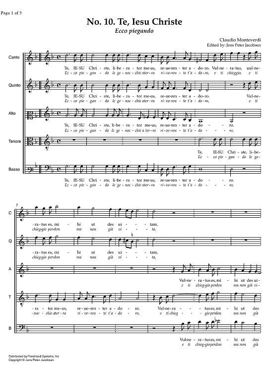 Te, Iesu Christe - Ecco pigando