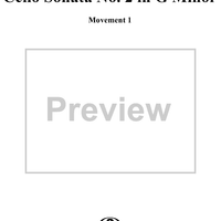 Cello Sonata No. 2 in G Minor, Movement 1 - Piano Score