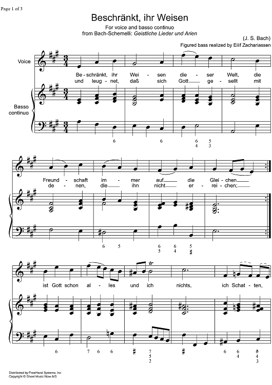 Beschränkt, ihr Weisen BWV 443