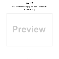 "Wer hungrig bei der Tafel sitzt", No. 10 from "Zaide", Act 2, K336b (K344) - Full Score