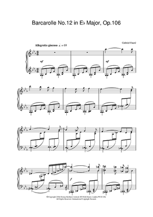 Barcarolle No.12 in Eb Major, Op.106