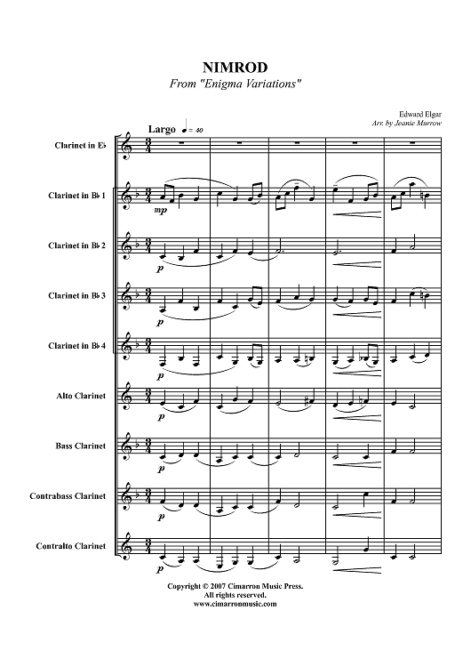 Nimrod from "Enigma Variations" - Score