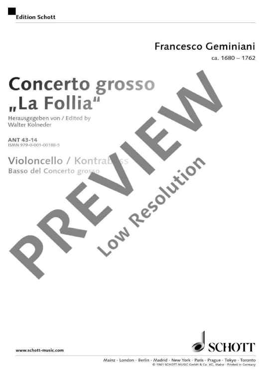 Concerto Grosso - Cello/double Basses Rip.